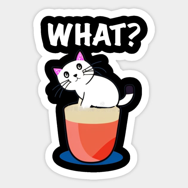 Sarcastic cat what Sticker by Jam3x